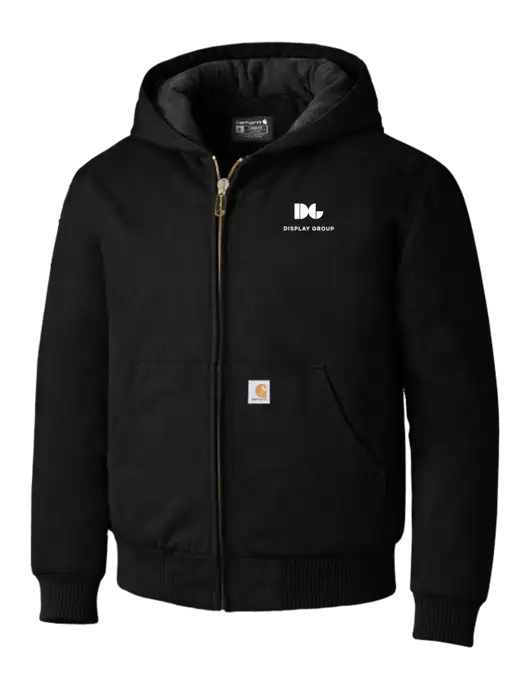 Carhartt Black Quilted-Flannel-Lined Duck Active Jacket w/Display Group Logo