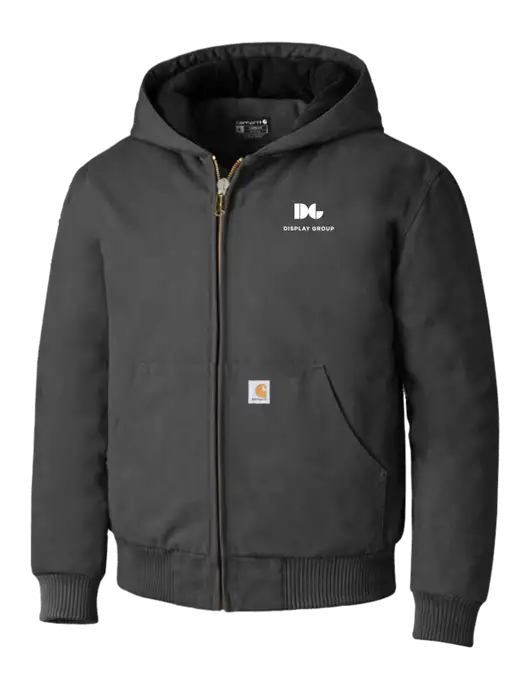 Carhartt Dark Grey Quilted-Flannel-Lined Duck Active Jacket w/Display Group Logo