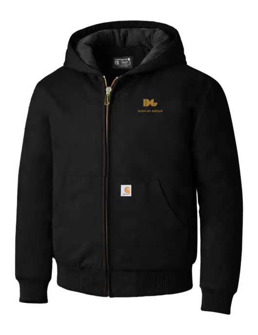 Carhartt Black Quilted-Flannel-Lined Duck Active Jacket w/Display Group Logo