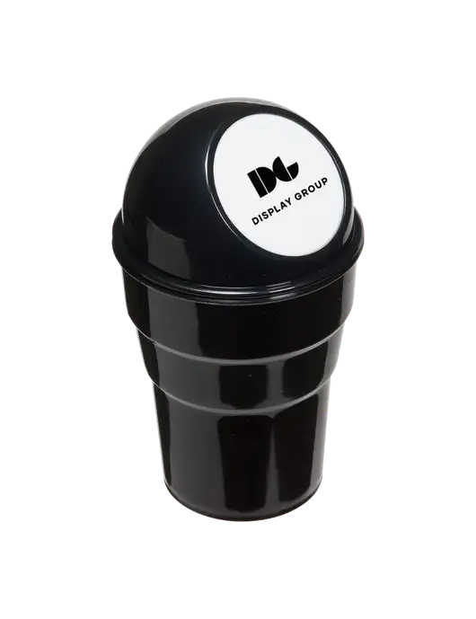 Black Car Cup Holder Trash Can w/Display Group Logo