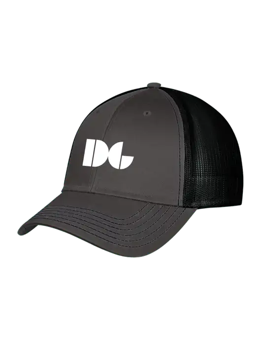 Charcoal & Black Mesh Trucker Cap Snap Back w/DG Logo