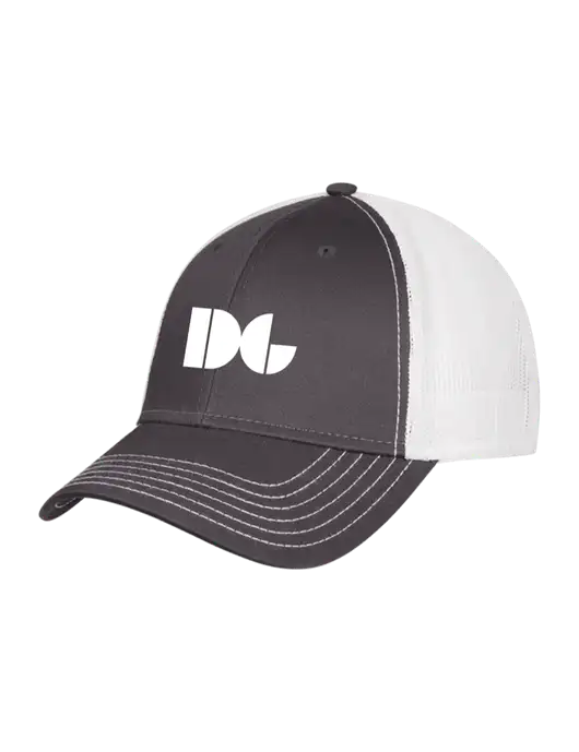 Dark Grey/White Mesh Trucker Cap Snap Back w/DG Logo