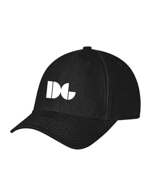 Black Structured Soft Snap Closure Hook & Loop Cap w/DG Logo