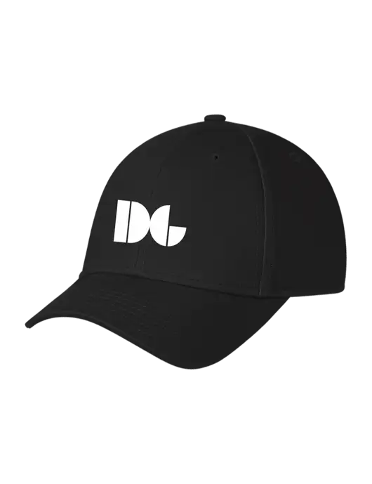 Black Structured Cap Hook & Loop w/DG Logo