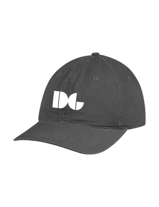 Garment Washed Unstructured Twill Charcoal Cap w/DG Logo