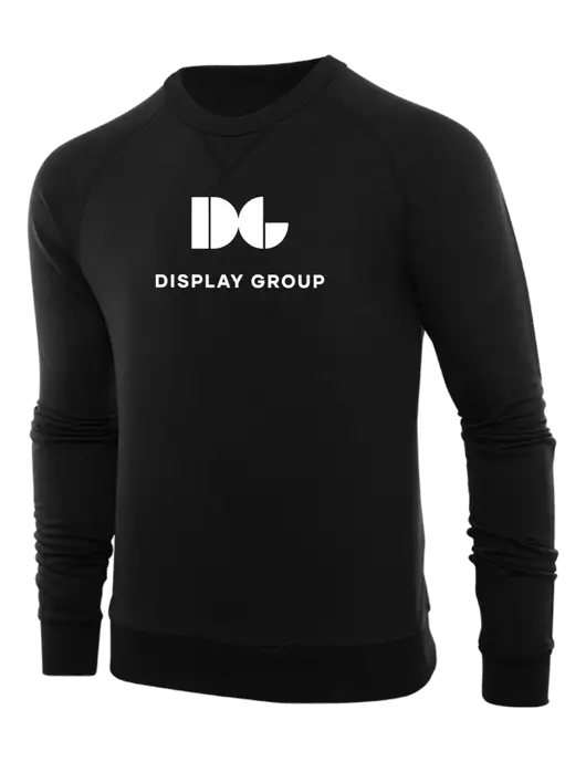 Allmade Deep Black Organic French Terry Crewneck Sweatshirt w/Display Group Logo