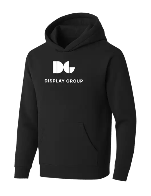 BELLA+CANVAS Black Sponge Fleece Pullover Hoodie w/Display Group Logo