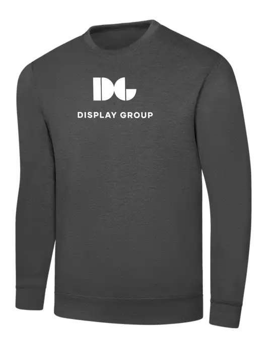 Charcoal 7.8 oz Ring Spun Crew Sweatshirt w/Display Group Logo