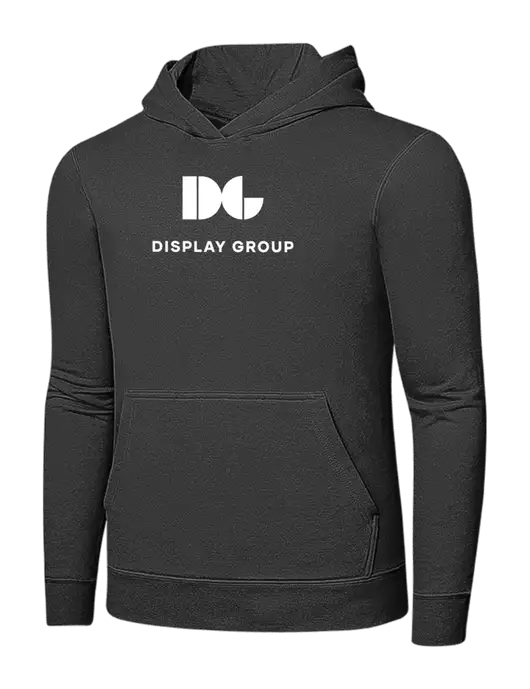 Charcoal 7.8 oz Ring Spun Hooded Sweatshirt w/Display Group Logo