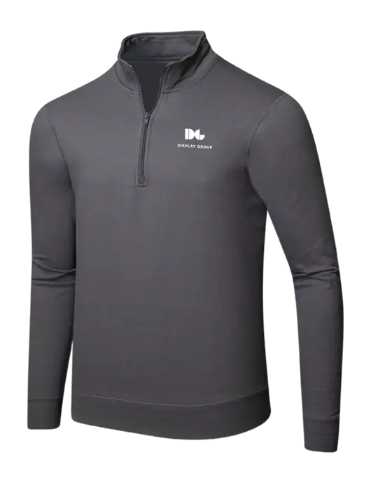 Charcoal 8.5 oz Ring Spun 1/4 Zip Pullover Sweatshirt w/Display Group Logo