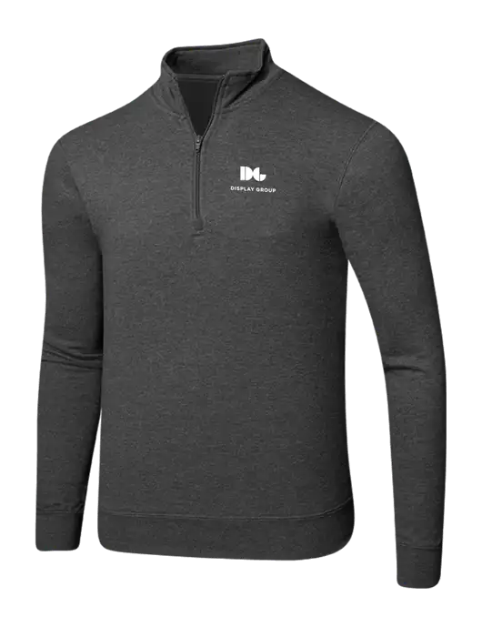 Dark Heather Grey 8.5 oz Ring Spun 1/4 Zip Pullover Sweatshirt w/Display Group Logo