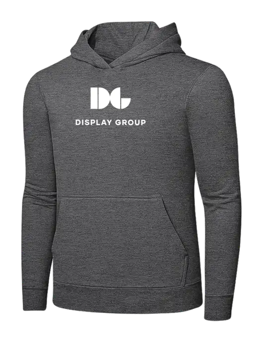 Graphite Heather 7.8. oz Ring Spun Hooded Sweatshirt w/Display Group Logo