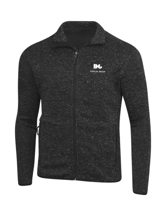Black Heather Sweater Fleece Jacket w/Display Group Logo