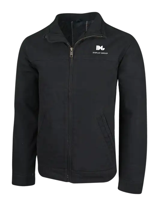 Cornerstone Black Washed Duck Cloth Flannel Lined Work Jacket w/Display Group Logo