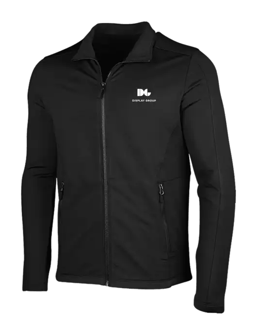 Deep Black Grid Fleece Jacket w/Display Group Logo