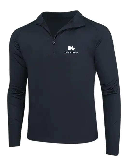 Black Sport Wick Stretch 1/4 Zip Pullover w/Display Group Logo