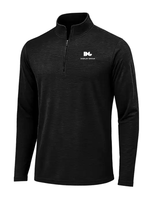 Black Triad Solid Posicharge Tri-Blend Wicking 1/4 Zip Pullover w/Display Group Logo