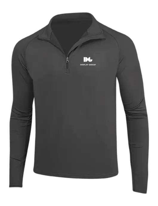 Charcoal Grey Sport Wick Stretch 1/4 Zip Pullover w/Display Group Logo