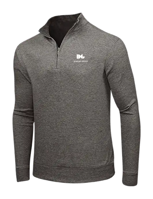 Charcoal Heather/Medium Heather Grey Interlock 1/4 Zip w/Display Group Logo