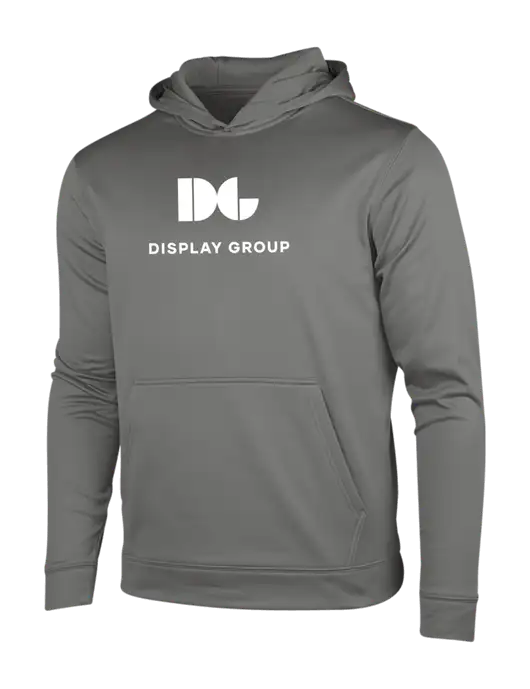 Dark Smoke Grey Sport-Wick Fleece Hooded Pullover w/Display Group Logo