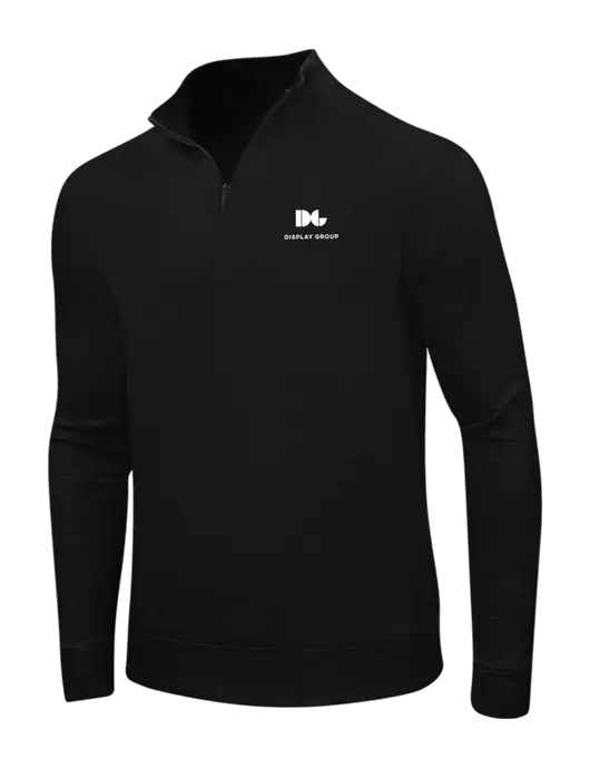 Deep Black/Charcoal Heather Interlock 1/4 Zip w/Display Group Logo