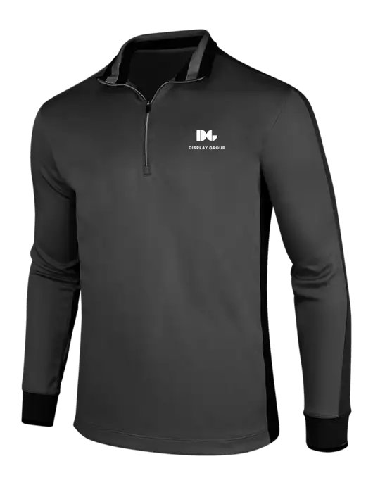 NIKE Anthracite Heather/Black Dry-Fit 1/2 Zip Cover-Up w/Display Group Logo
