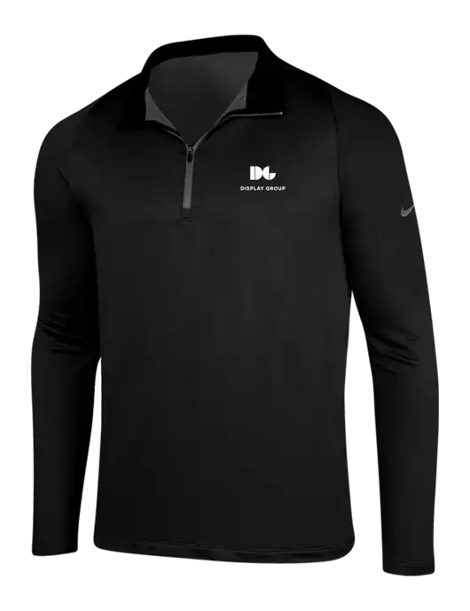 NIKE Black/Dark Grey Dry-Fit Stretch 1/2 Zip Cover-Up w/Display Group Logo