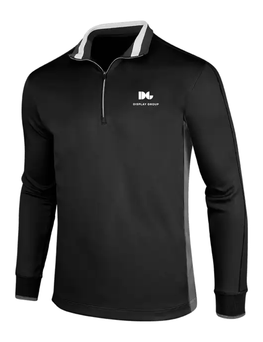 NIKE Black/Dark Grey/White Dry-Fit 1/2 Zip Cover-Up w/Display Group Logo