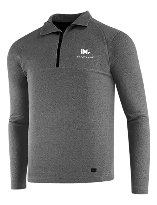 OGIO Dark Grey Heather Transition 1/4 Zip Pullover w/Display Group Logo