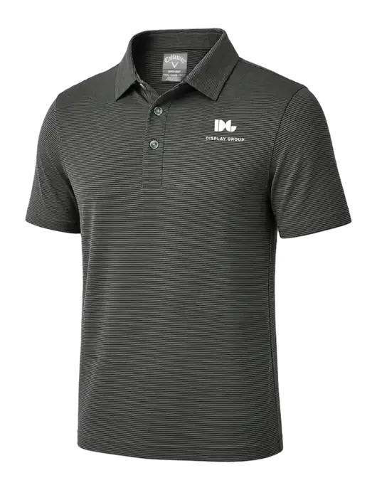 Callaway Black Fine Line Stripe Polo w/Display Group Logo