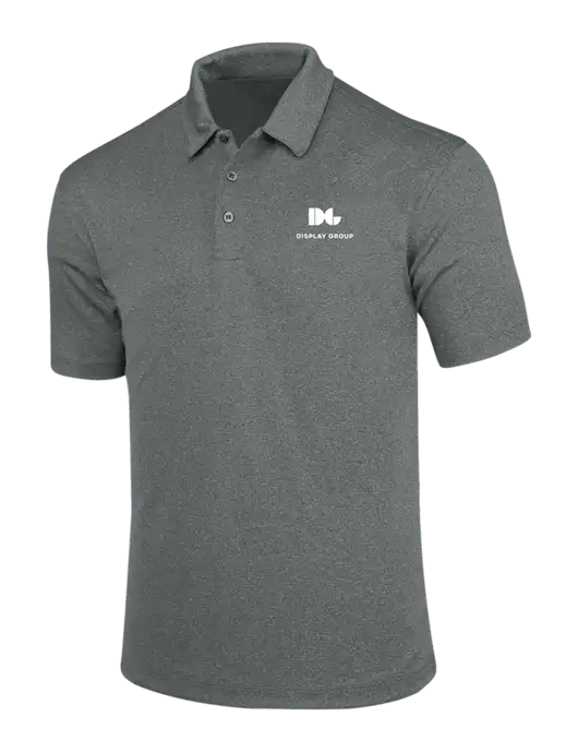 Charcoal Trace Heather Polo w/Display Group Logo