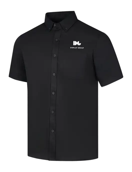 Short Sleeve Deep Black Superpro React Twill Shirt w/Display Group Logo