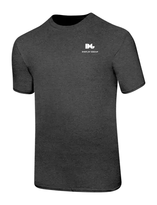 Ring Spun Dark Heather Grey 4.5 oz T-Shirt w/Display Group Logo