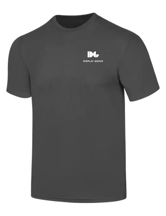 Simply Soft Charcoal 4.5oz  Poly/Combed Ring Spun Cotton T-Shirt w/Display Group Logo