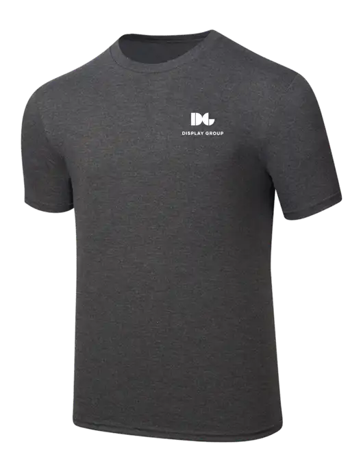 Simply Soft Heathered Charcoal 4.5oz  Poly/Combed Ring Spun Cotton T-Shirt w/Display Group Logo