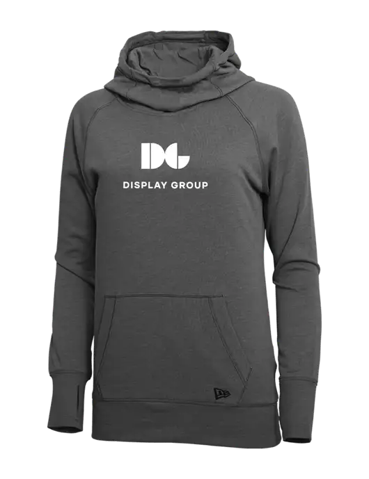 New Era Black Heather Womens Tri-Blend Fleece Pullover Hoodie w/Display Group Logo