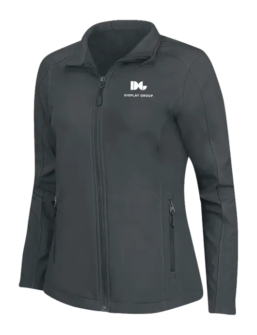 Charcoal Grey Womens Core Soft Shell Jacket w/Display Group Logo
