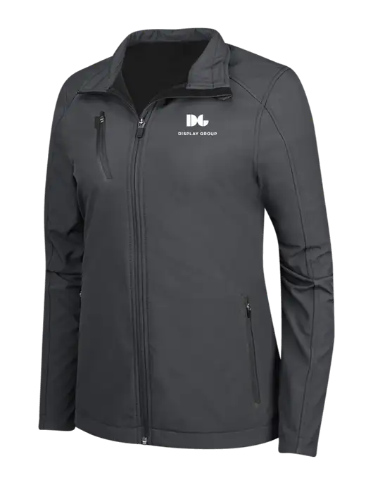 Dark Grey Womens Welded Softshell Jacket w/Display Group Logo