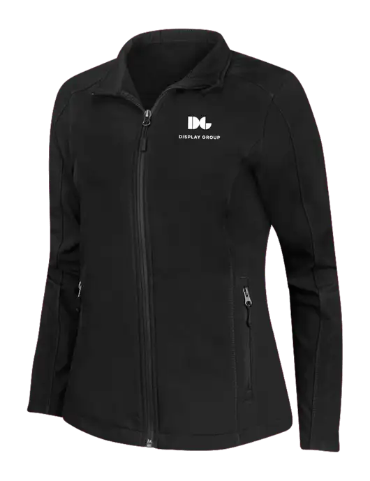 Black Womens Core Soft Shell Jacket w/Display Group Logo