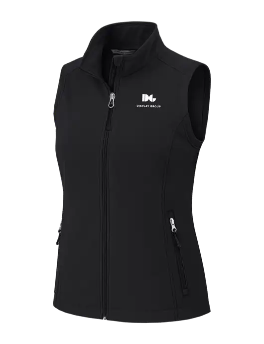 Black Womens Core Soft Shell Vest w/Display Group Logo