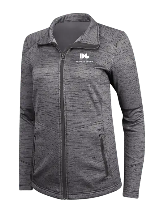 Womens Dark Grey Digi Stripe Fleece Jacket w/Display Group Logo