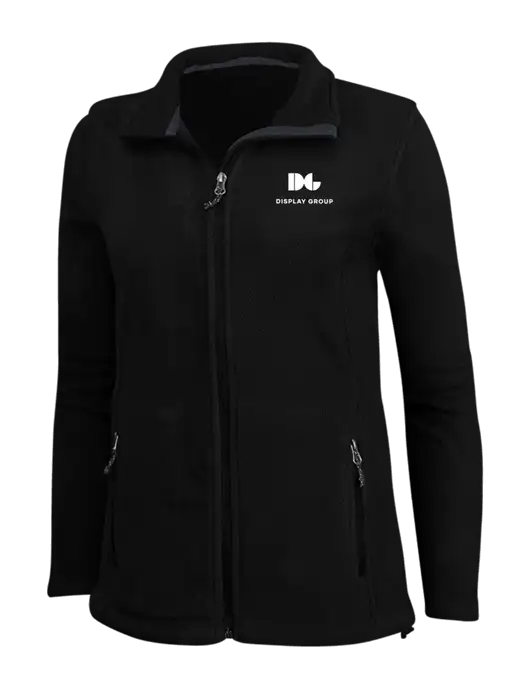 Womens Black Fleece Jacket w/Display Group Logo