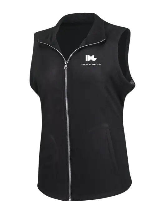 Black Womens Microfleece Vest w/Display Group Logo