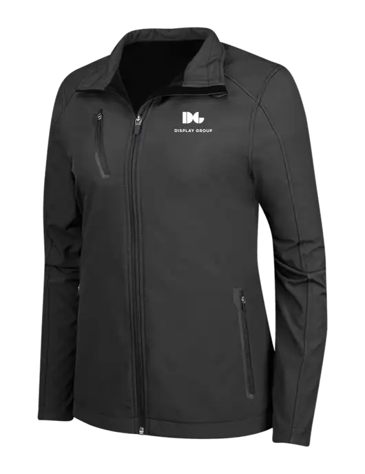 Black Womens Welded Softshell Jacket w/Display Group Logo