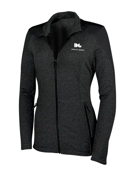 Womens Black Grid Fleece Jacket w/Display Group Logo