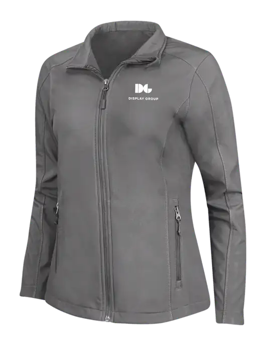 Medium Grey Womens Core Soft Shell Jacket w/Display Group Logo