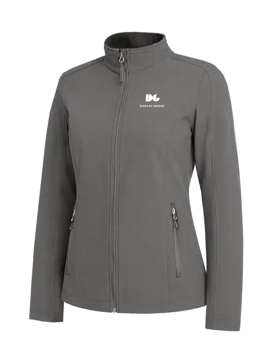 Medium Grey Womens Core Soft Shell Jacket w/Display Group Logo