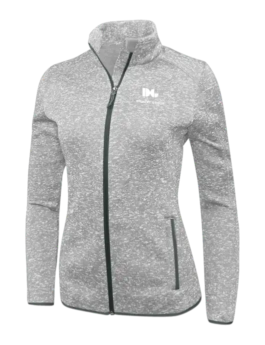 Grey Heather Womens Sweater Fleece Jacket w/Display Group Logo