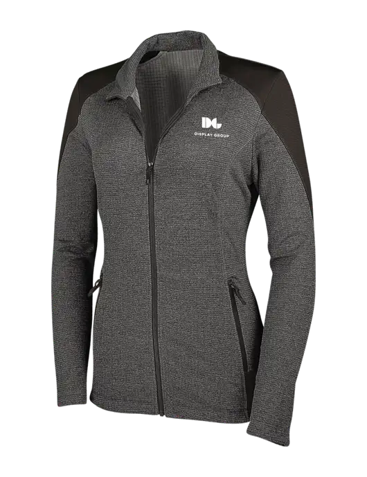 Medium Grey Heather Womens Grid Fleece Jacket w/Display Group Logo