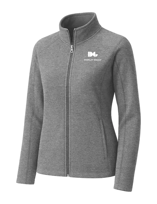 Medium Grey Womens Heather Microfleece Full-Zip Jacket w/Display Group Logo